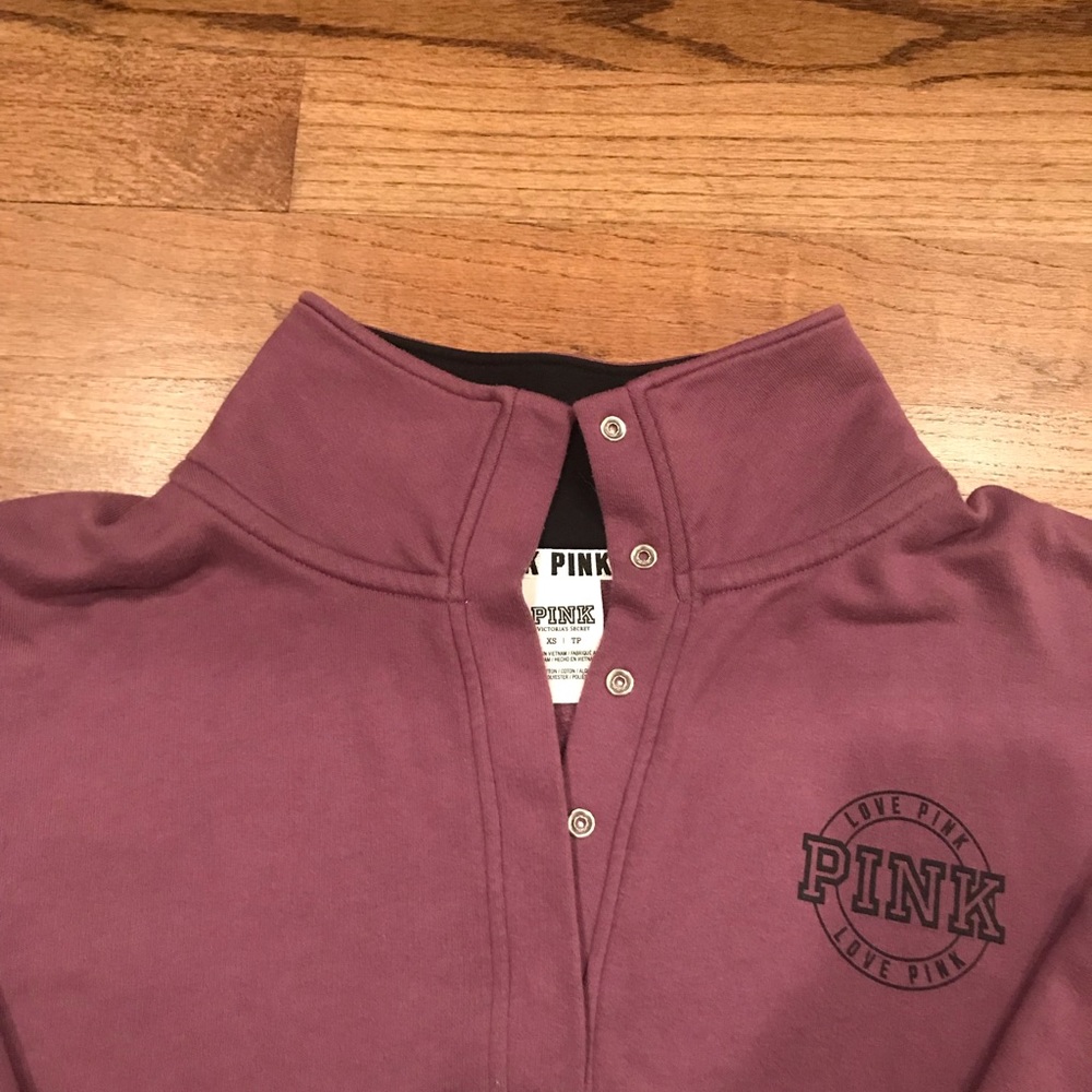 Pink Quarter-Button Sweatshirt - Picture 8 of 10